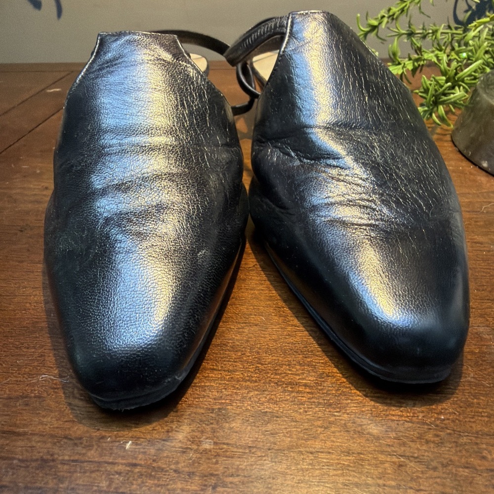 Vintage JAZZ Espana Women's Shoes Sz 7 Black Leather Heels Made in Spain EUC - Picture 4 of 10